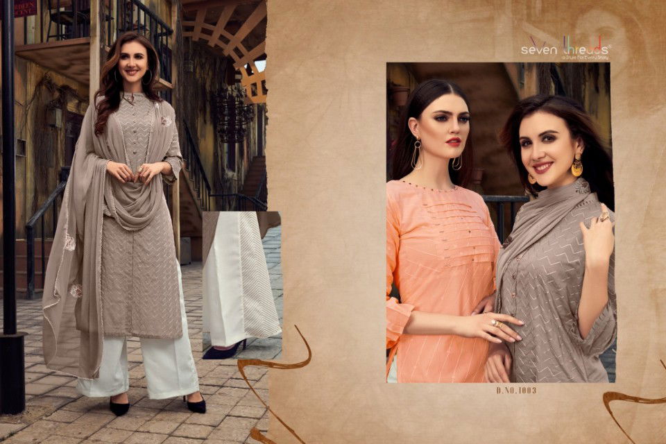 Seven Thread Latest Ready Made Designer Casual Wear Cotton Suit With Naznin Dupatta Collection 