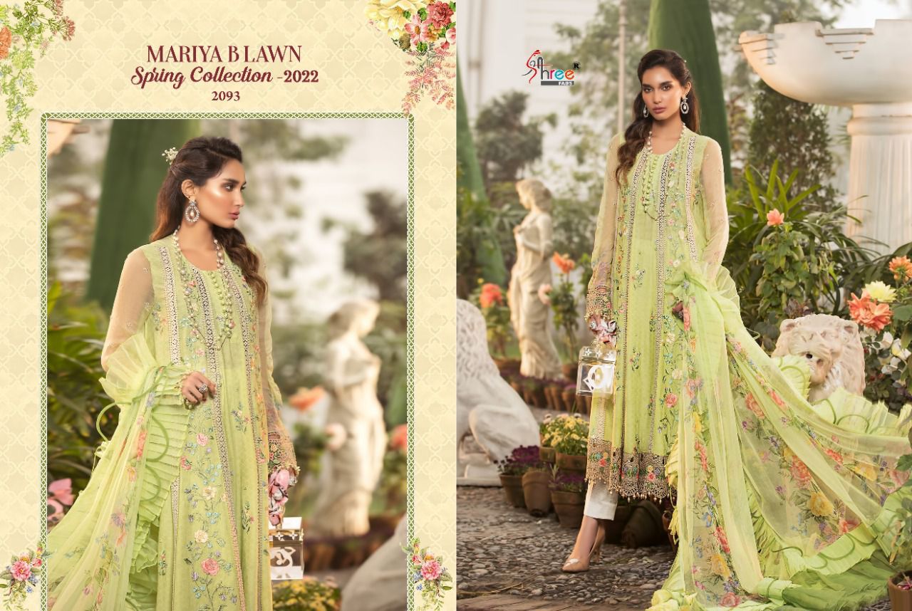Shree Mariya B Lawn Spring 2022 Heavy Wedding Wear Cotton Pakistani Salwar Kameez Collection