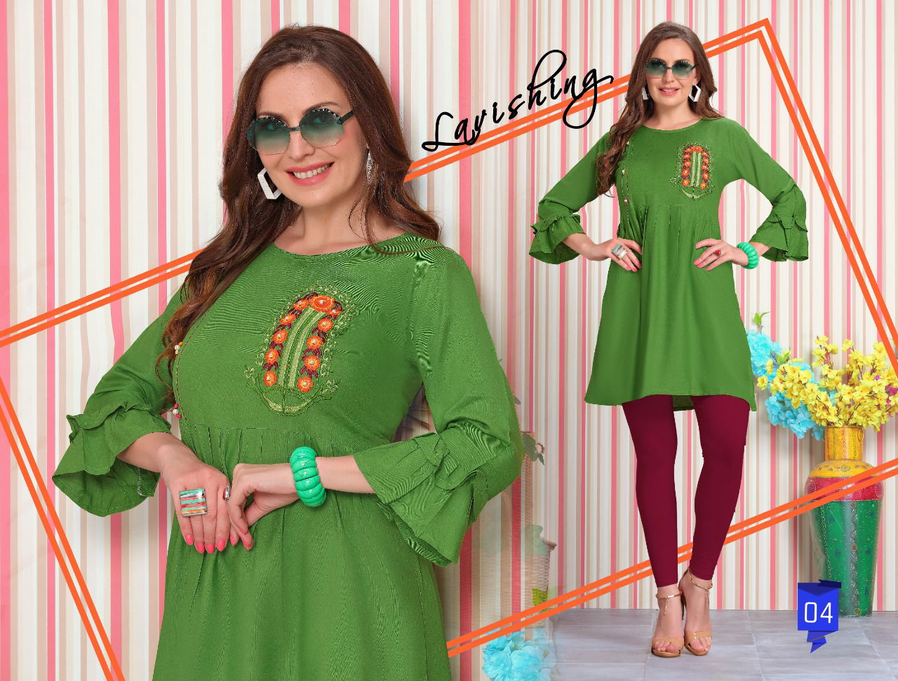 Trendy Fiza 4 fancy designer Casual Regular Wear Heavy Rayon Short Kurtis Collection