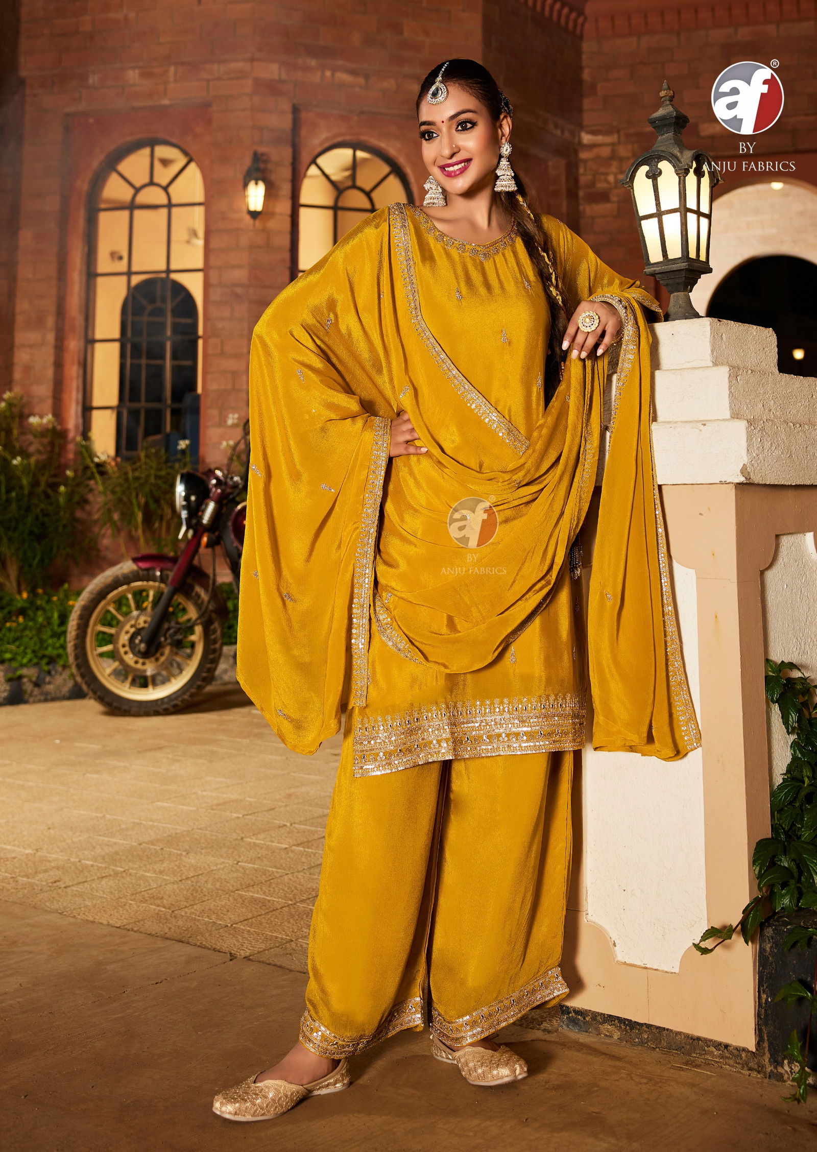Sahiba Vol 7 By Af Chinon Kurti With Bottom Dupatta Exporters In India