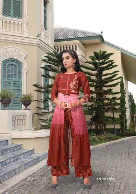 Kiana Amora Fancy Elegant Latest Designer Heavy Casual Wear Kurti With Bottom Collection
