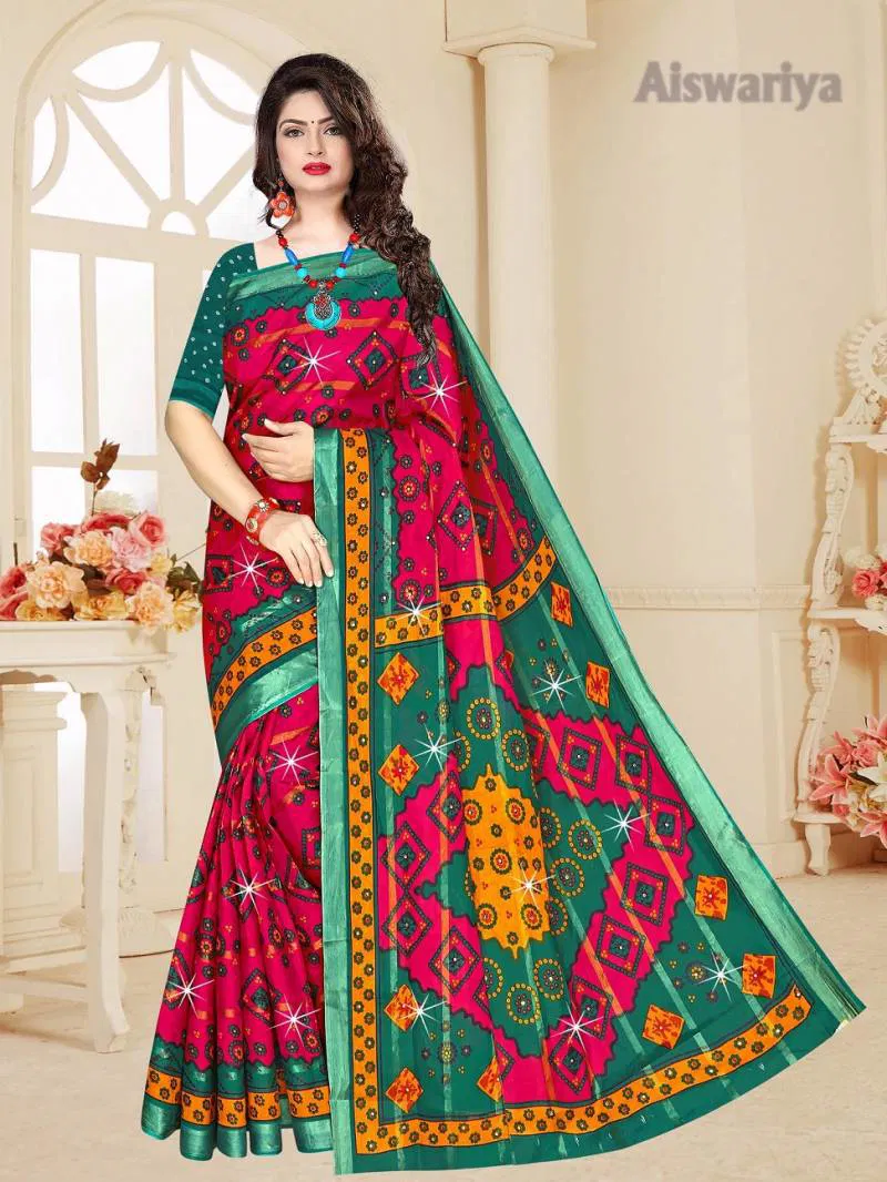 Aiswariya 01 Cotton Printed Party Wear Saree Wholesale Suppliers In Mumbai