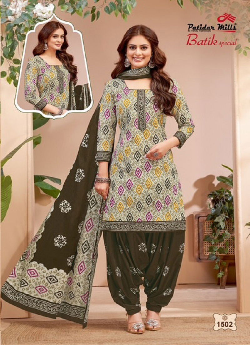 Batik Special Vol 15 By Patidar Cotton Dress Material Wholesale Price In Surat