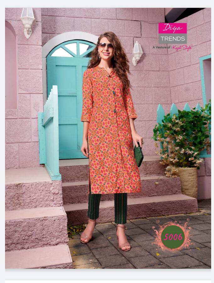 Fashionista 1 Ethnic Wear Rayon Designer Printed Kurtis With Bottom Collection
