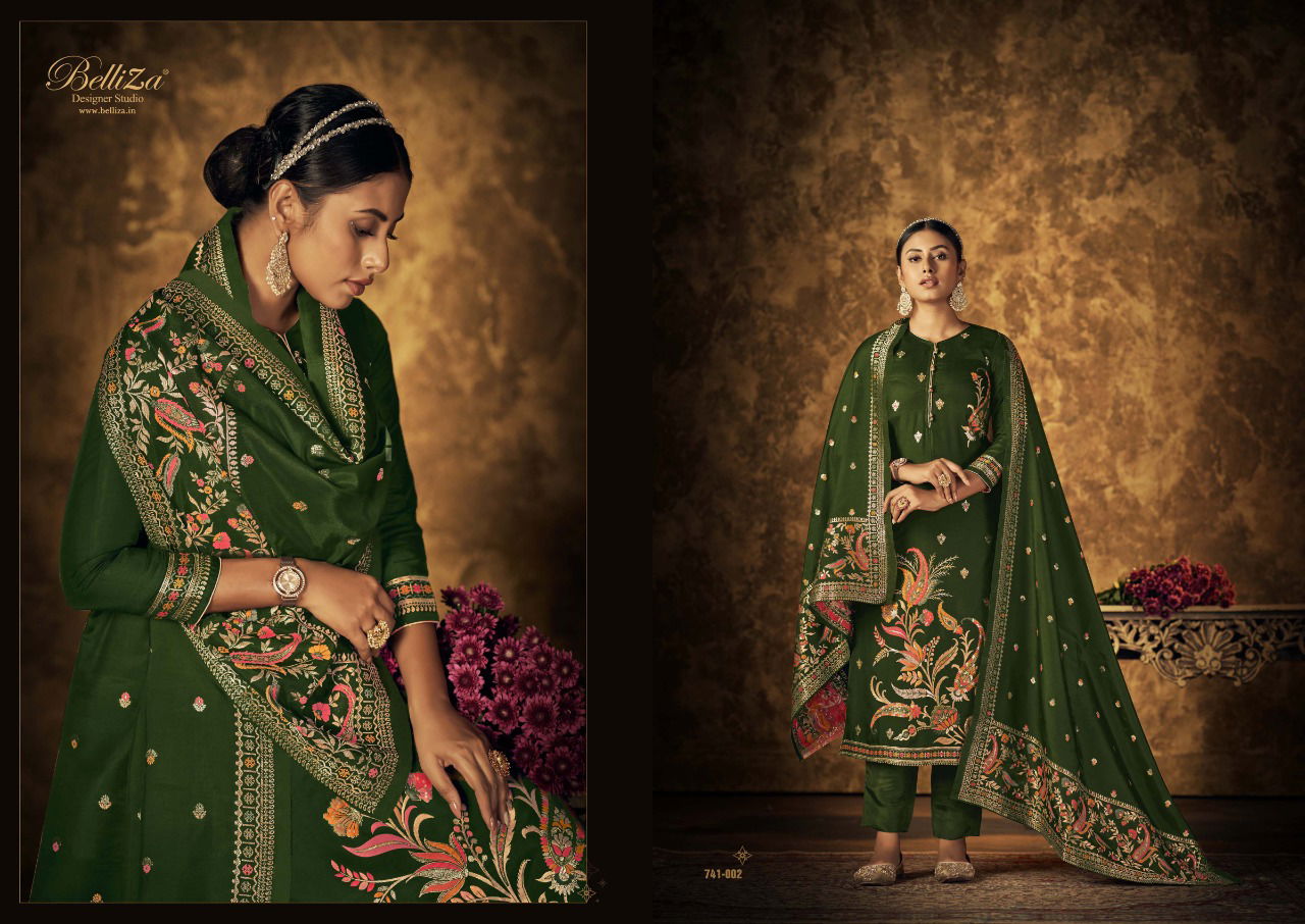 Saarang By Belliza Designer Dola Silk Dress Material Catalog