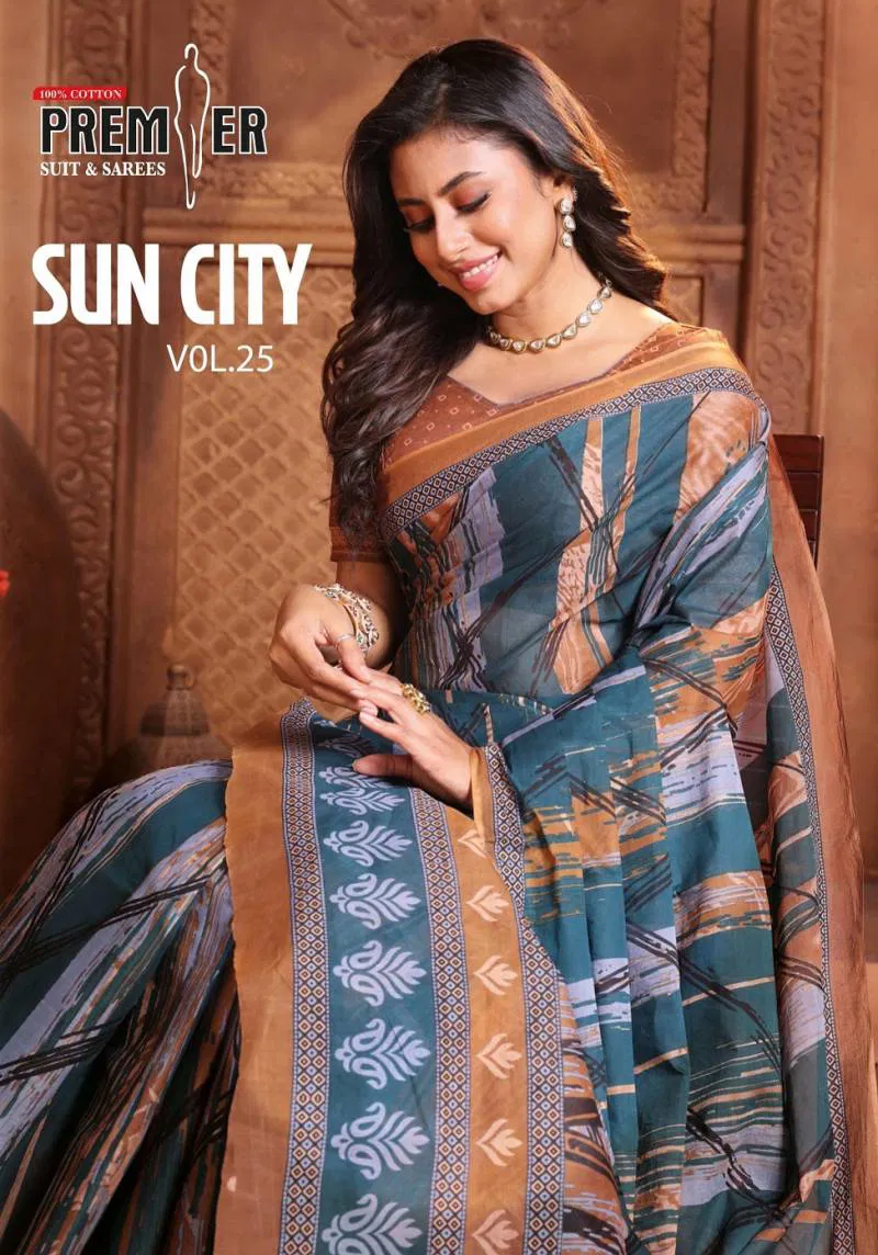 Premier Suncity Vol 25 Printed Cotton Fancy Saree Wholesale Clothing Distributors In India