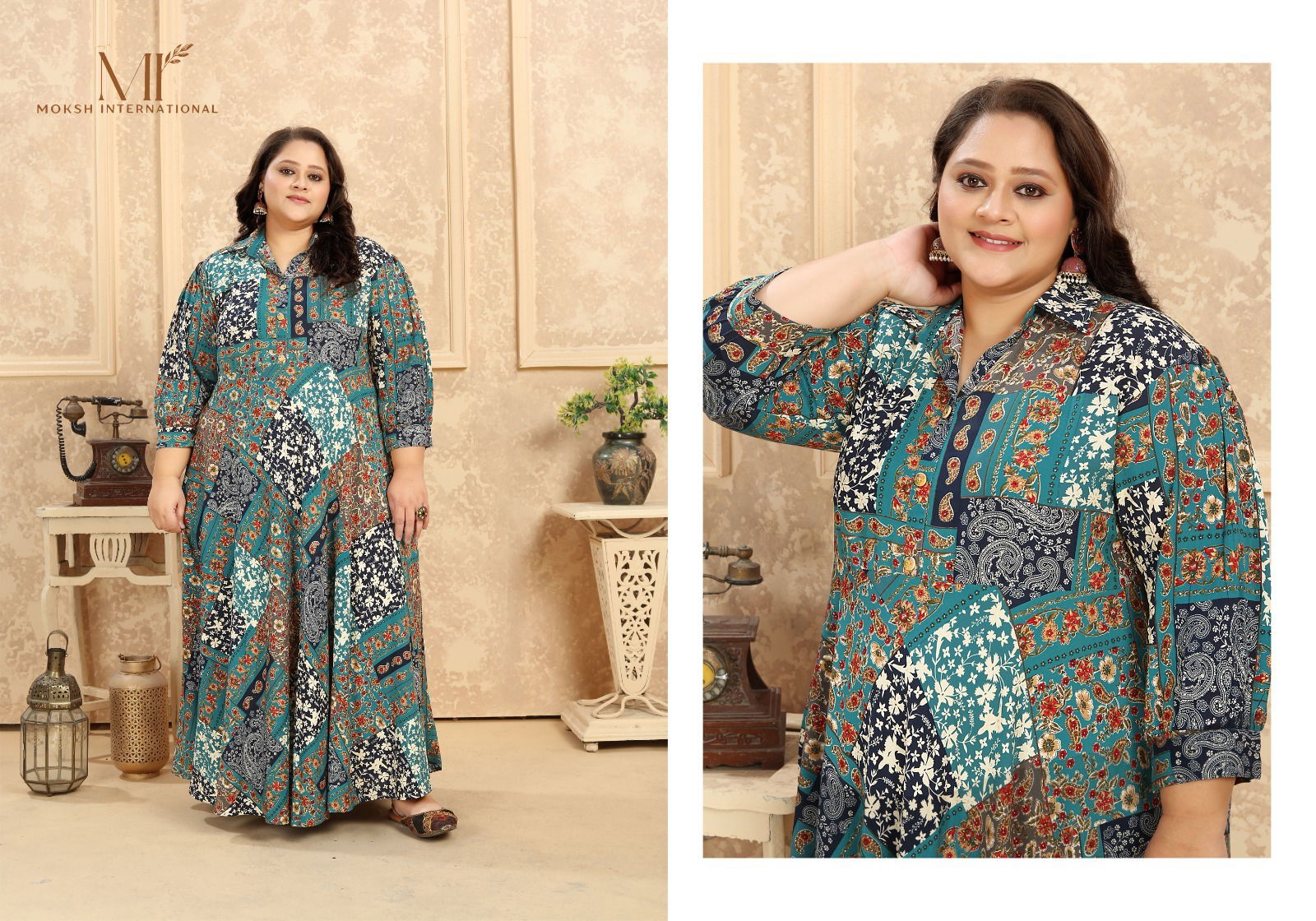 Plus Size Vol1 by Moksh Rayon Kurti With Pocket Catalog 