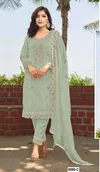 Super Hit 5099 Orgenza Embroidary Beads Work Salwar Kameez Wholesale Clothing Suppliers In India