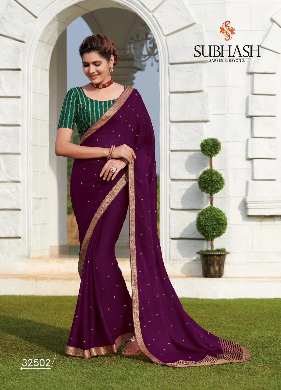Subhash Sparsh -4 Latest Casual Wear Festive Wear Designer Chiffon Silk Saree Collection 