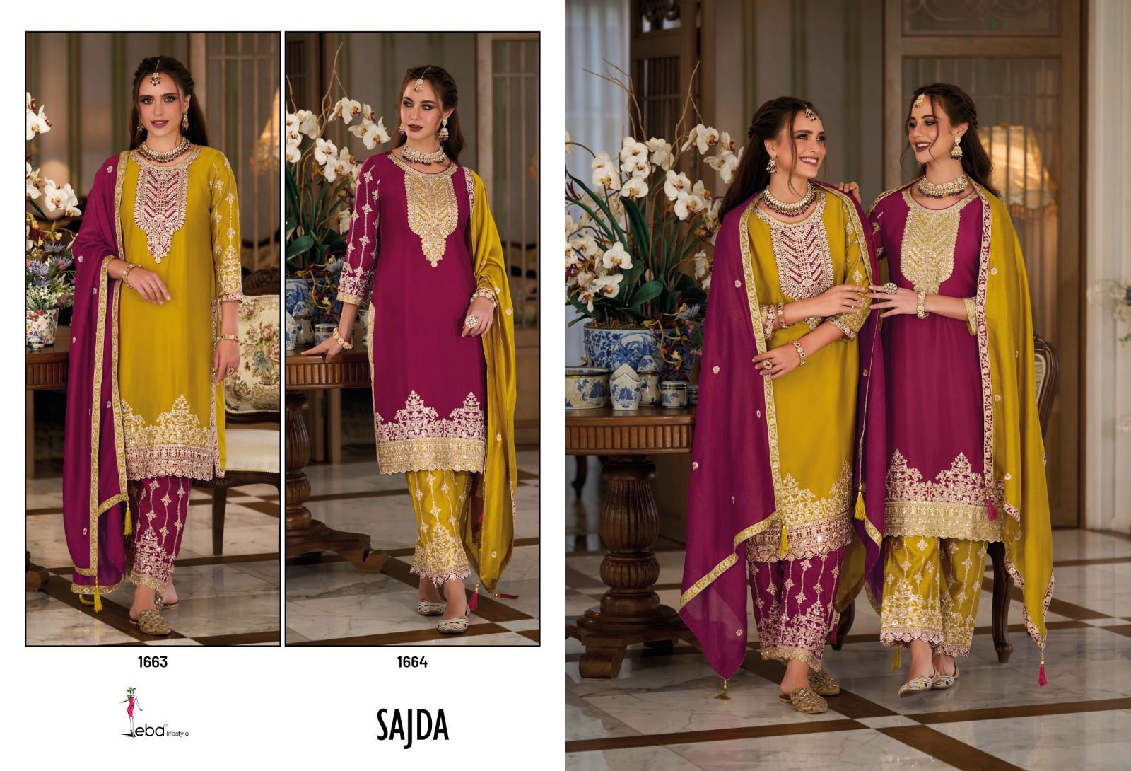 Sajda By Eba 1663 To 1664 Salwar Kameez suppliers in India
   