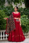 Maroon Colour Pure Cotton Printed Lehenga Choli Collection Taraa L 1697