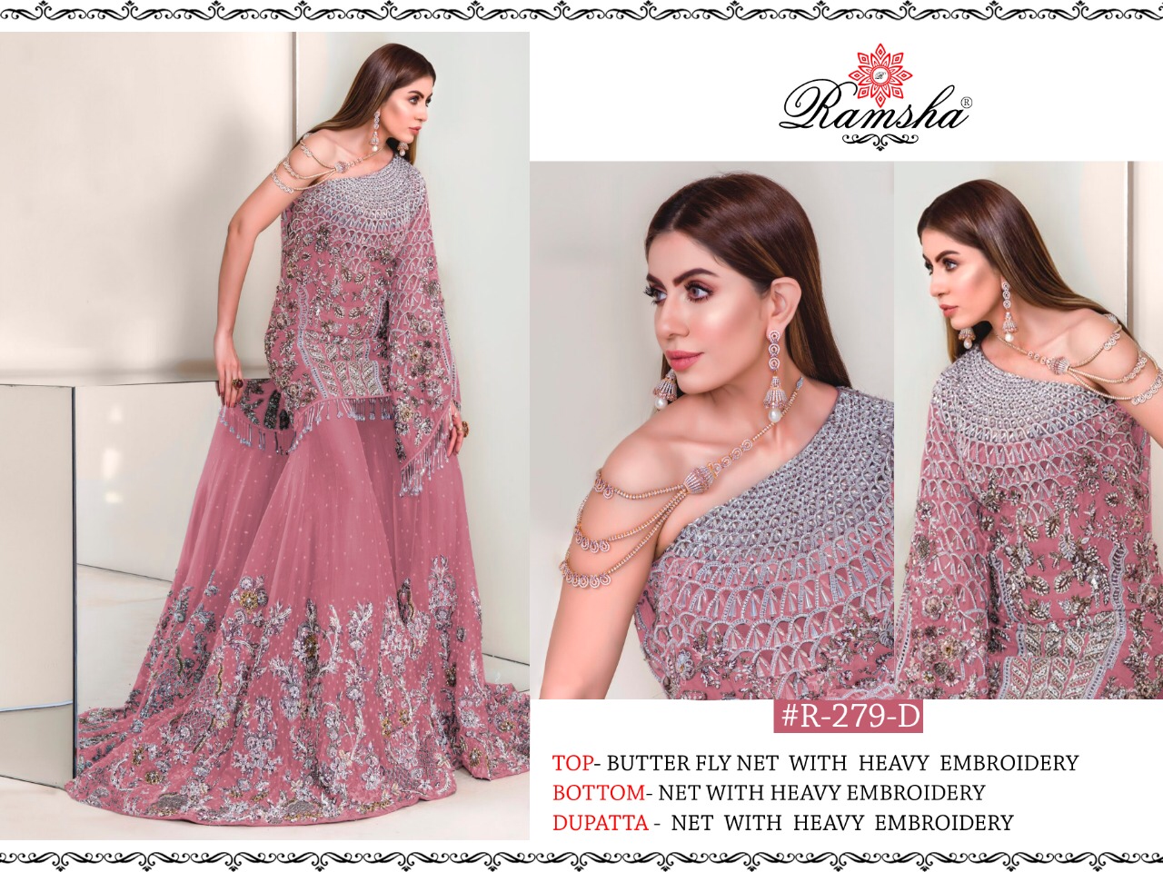 Ramsha R 279 Nx Latest Fancy Designer Wedding Wear Butterfly Net With Heavy Embroidery Work Salwar Kameez Collection
