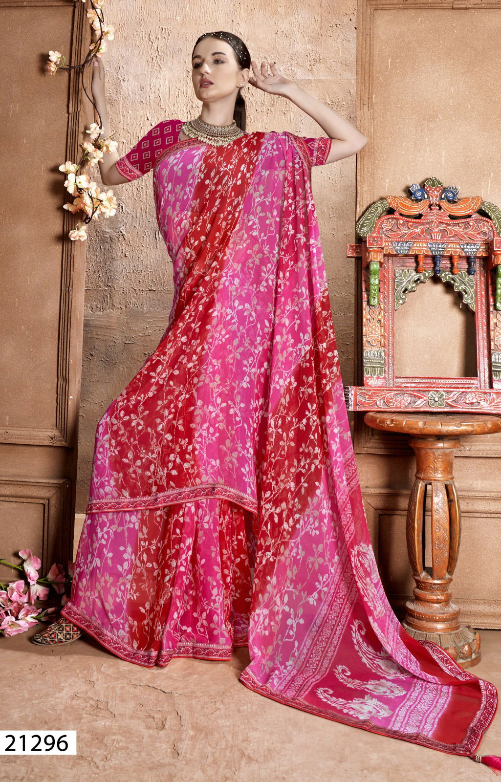 Rajvanshi Vol 5 By Vallabhi Leaf Printed Georgette Wholesale Sarees Manufacturers