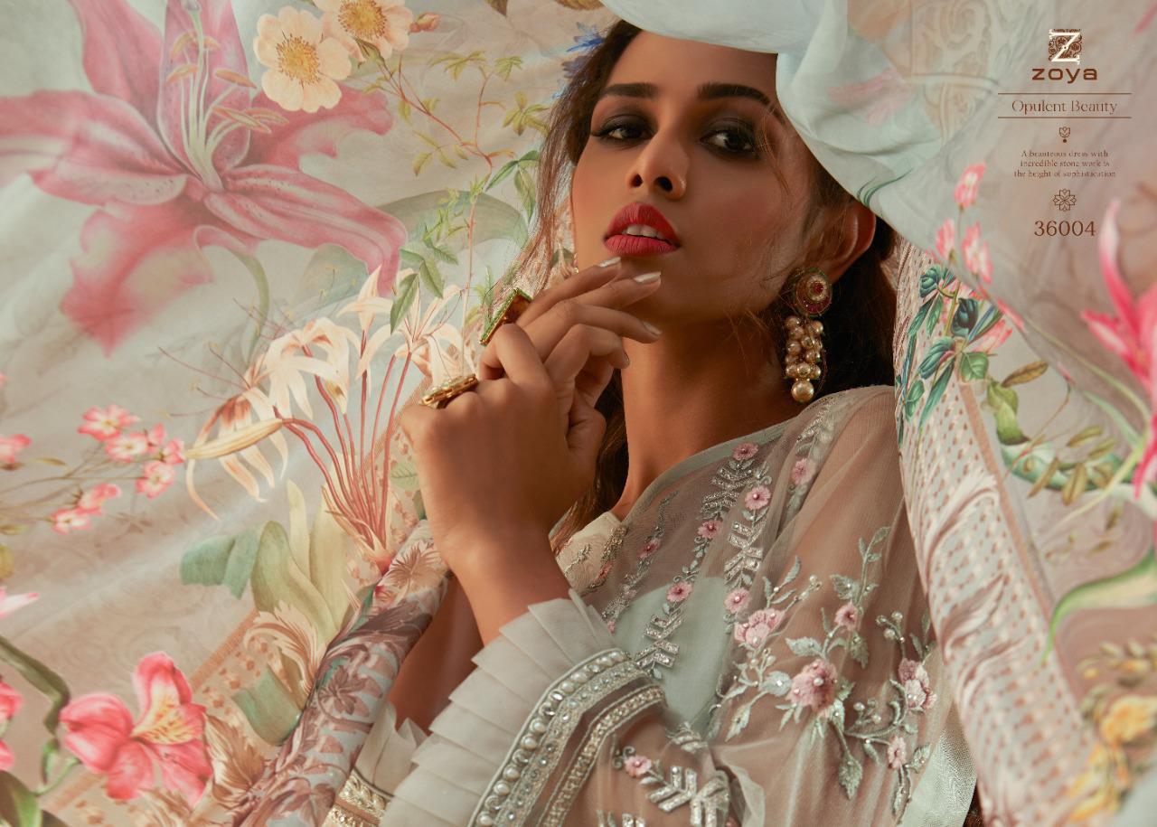 Zoya Latest Collection Of Designer Party Wear Wedding Wear Butterfly  Net Embroidered Salwar Suit With Chiffon Printed Dupatta