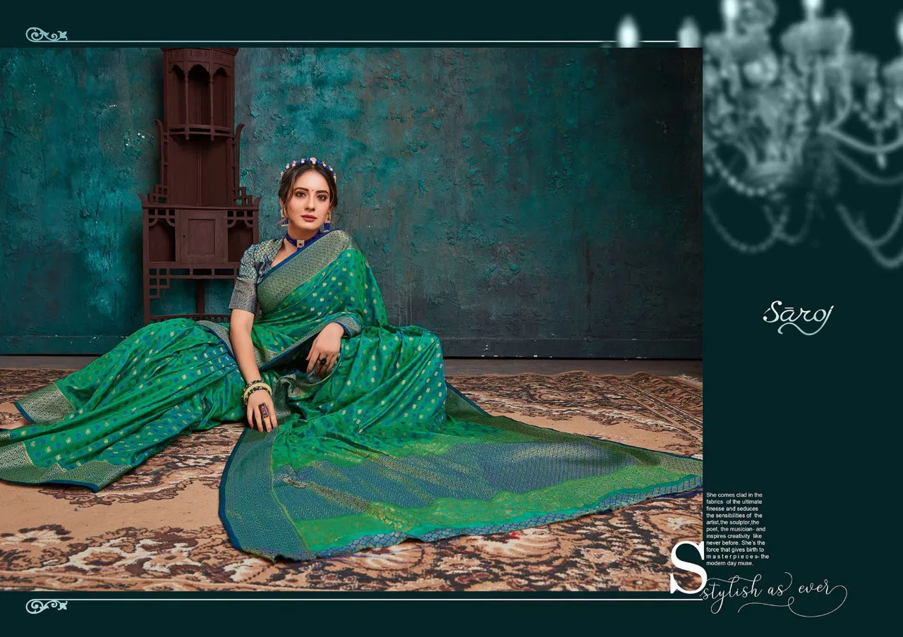 Saroj Aashikee Latest Designer Heavy Festival Wear Cotton Silk Saree Collection 
