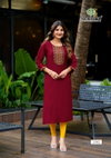 Five Star Vol 2 By Vaniska Vatican Silk Embroidery Work Kurti Wholesale Price In Surat