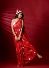 Mg 514 Christmas Special Plain Linen Digital Printed Designer Saree Wholesale Price In Surat