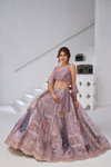 Purple Colour Banarsi Silk Lahenga With Blouse And Dupatta Wholesale Online Kf 2150