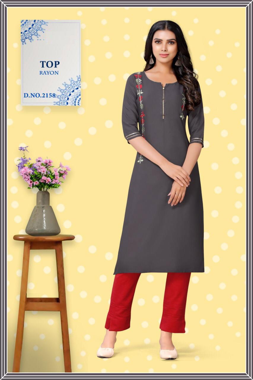 Sakhi 1 Latest Fancy Designer Rayon Ethnic Wear Designer Kurtis Collection
