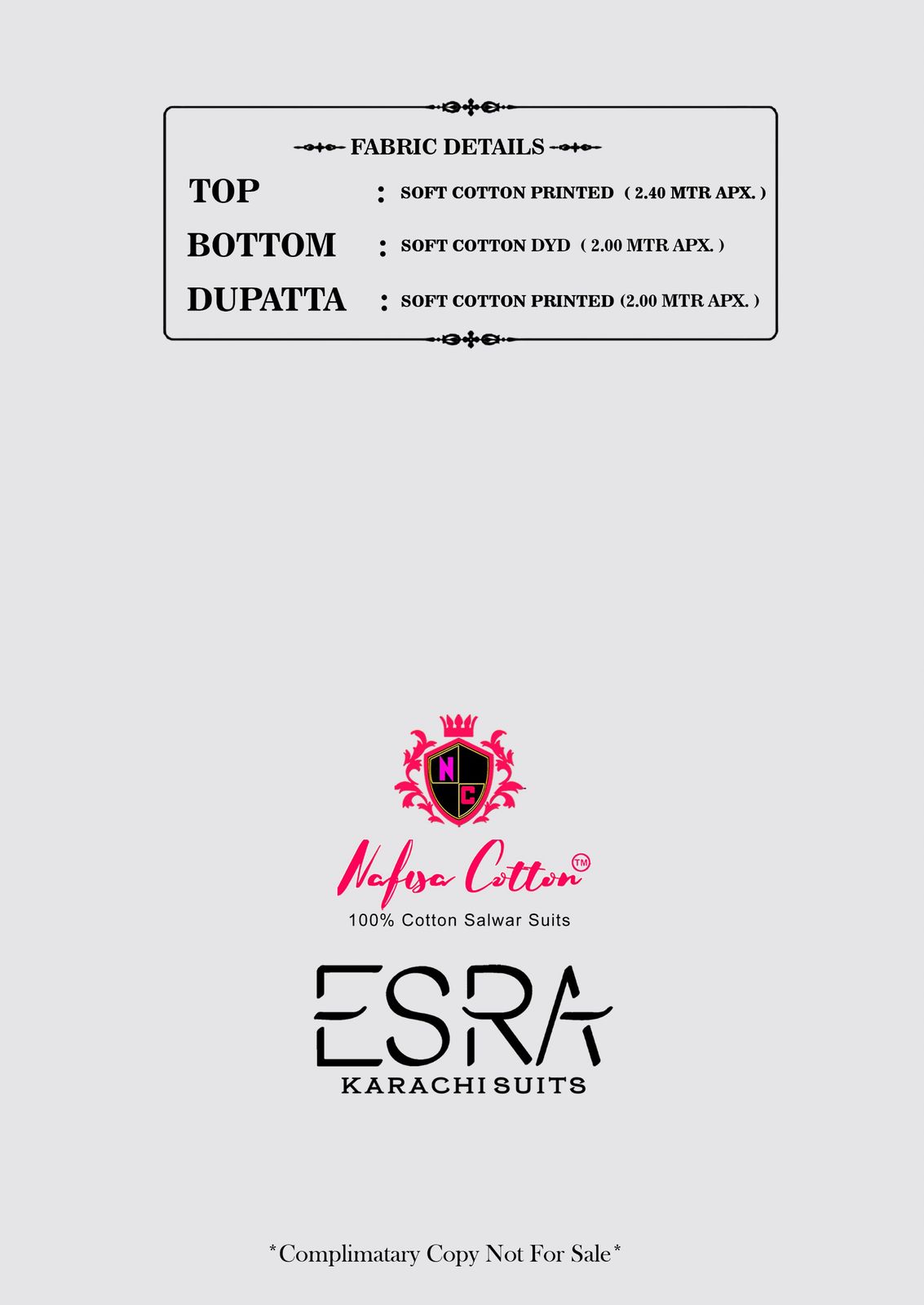 Nafisa Esra Karachi Suits Vol 8 Cotton Dress Material Wholesale In India