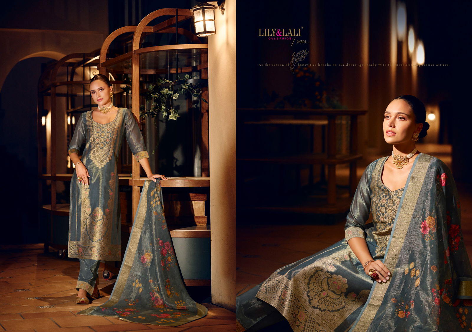 Faridan Vol 2 By Lily And Lali Kurti With Bottom Dupatta Suppliers In India
