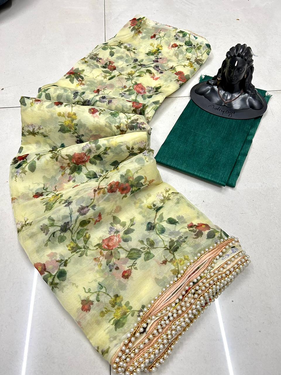 DF 100 Mudra Organza Printed Non Catalog Sarees Wholesale Market In Surat