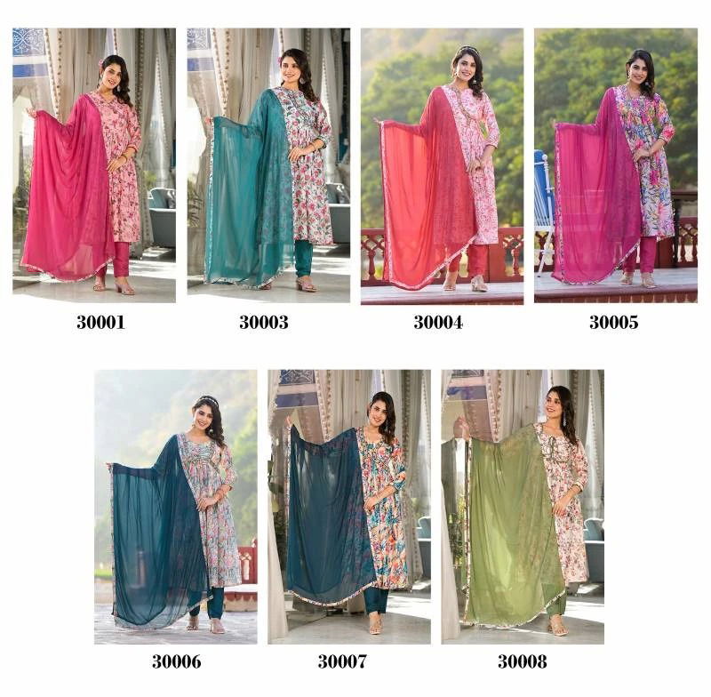 Kiyara 30001 To 30008 Printed Kurti With Bottom Dupatta Wholesale Shop In Surat

