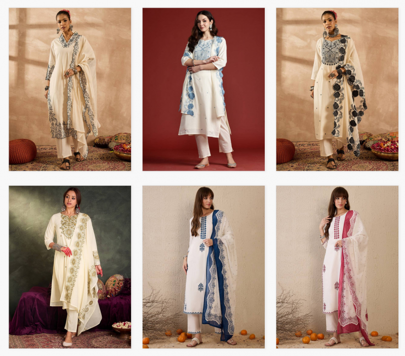 Indo Era 2548 Cotton Embroidered Kurti Bottom With Dupatta Online Wholesale