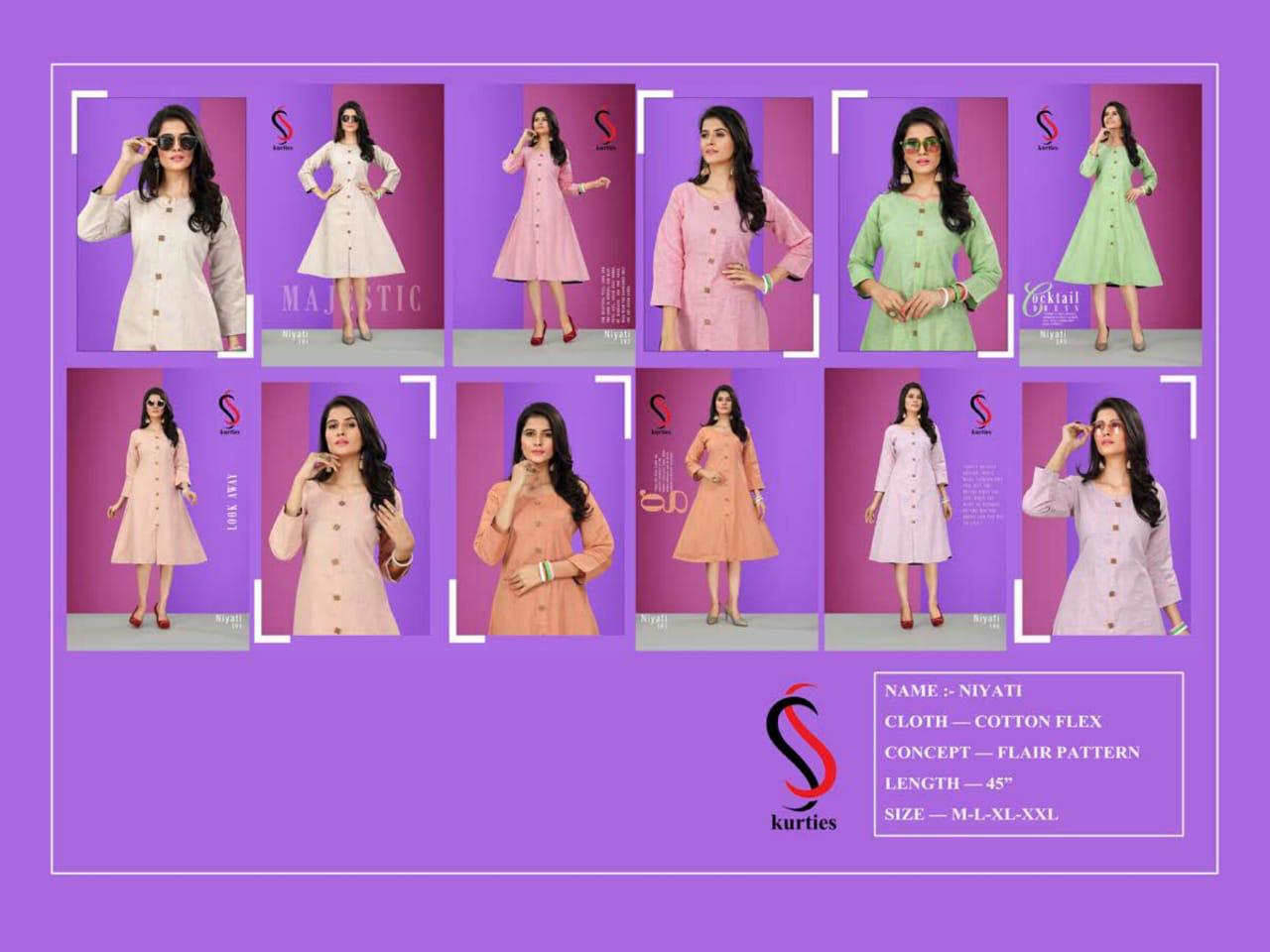SS Niyati Latest Anarkali Style Three Fourth Hand Stylish Kurtis Collection  