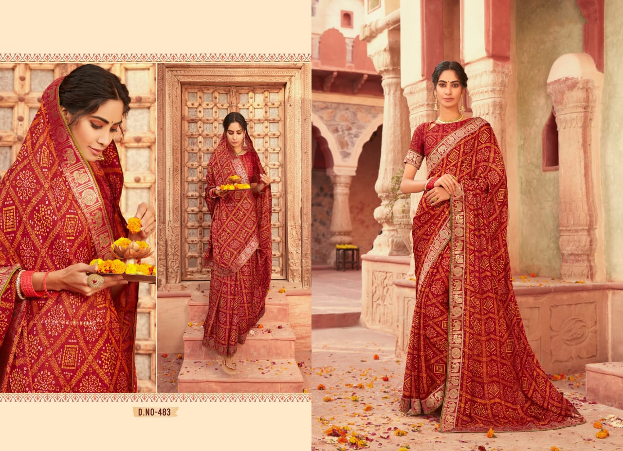 Lt Bandhan Printed Wear Fancy Designer Chiffon Latest Saree Collection
