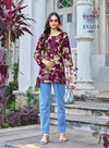 Evara Vol 1 By Radhika Rayon Foil Printed Ladies Short Top Suppliers In India
