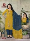 Babli By Raashi Roman Silk Embroidery Kurti With Bottom Dupatta