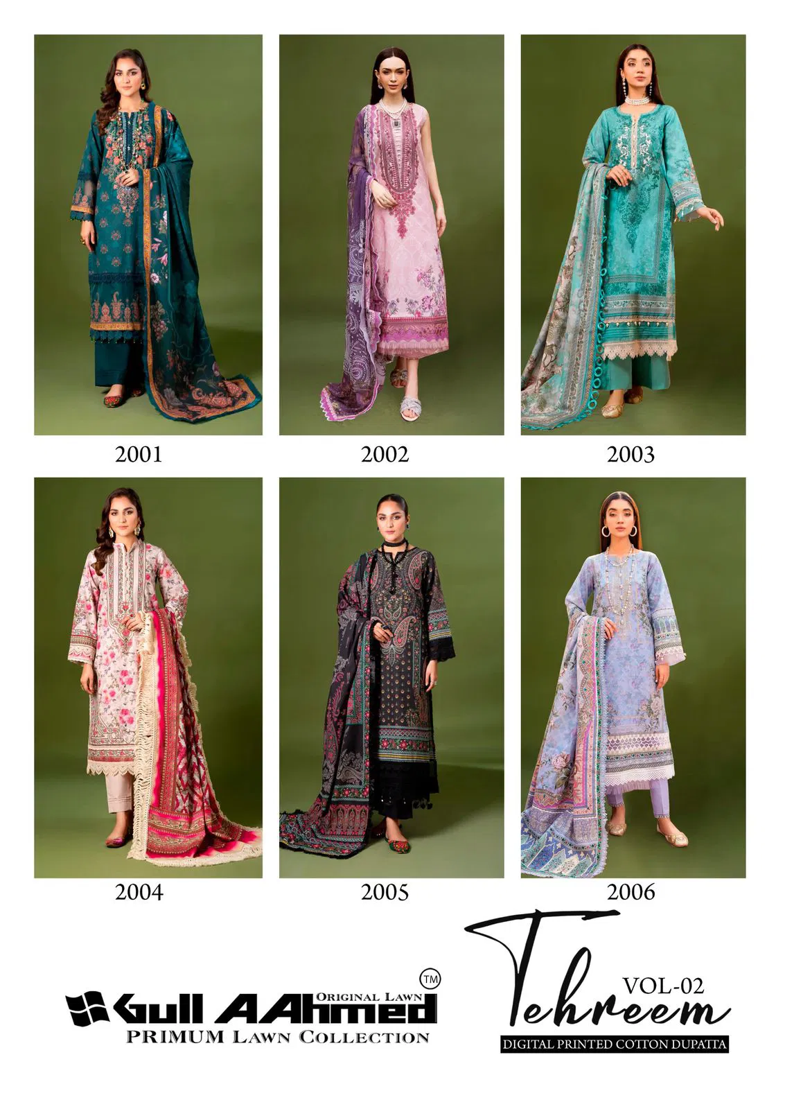 Tehreem Vol 2 By Gull A  Ahmed Karachi Cotton Kurti With Bottom Dupatta Wholesale Online