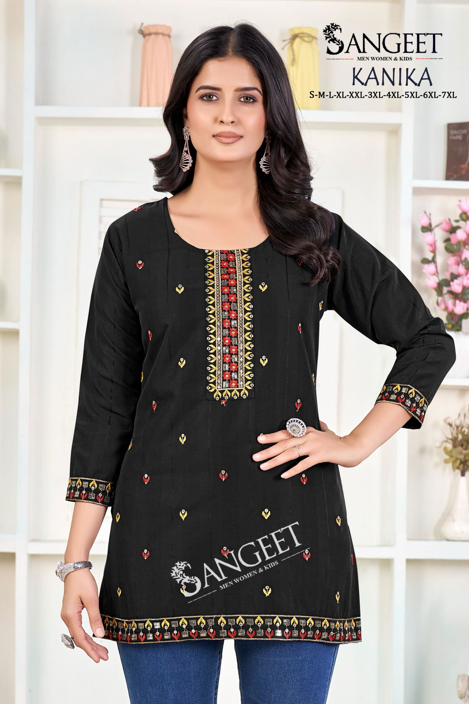 Kanika By Sangeet Heavy Rayon Embroidery Designer Kurti Suppliers In India