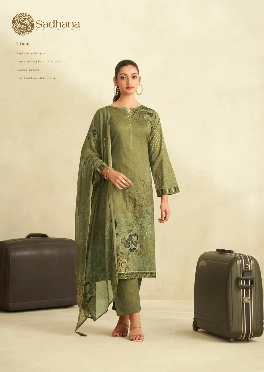 Zinat By Sadhana Lawn Cotton Digital Printed Dress Material Wholesale Online