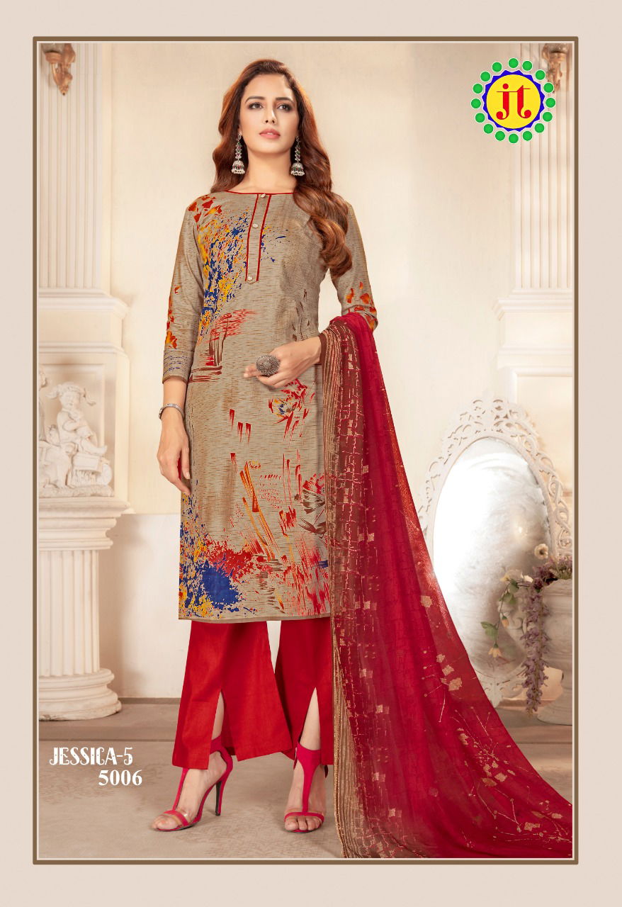 Jt Jessica 5 Latest Regular Wear Printed Cotton Dress Material Collection 