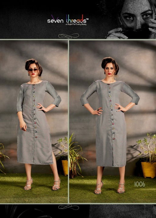 Seven Threads Rutba New Designer Straight Cut Long Kurtis Collection 