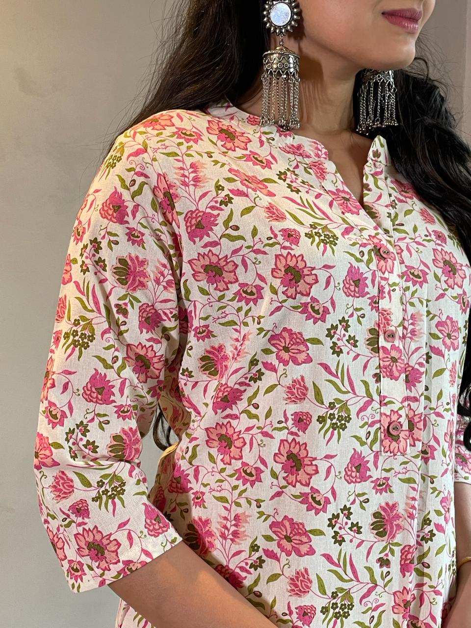 Indira 23205 Straight Cotton Kurti With Bottom wholesale catalogue Surat
