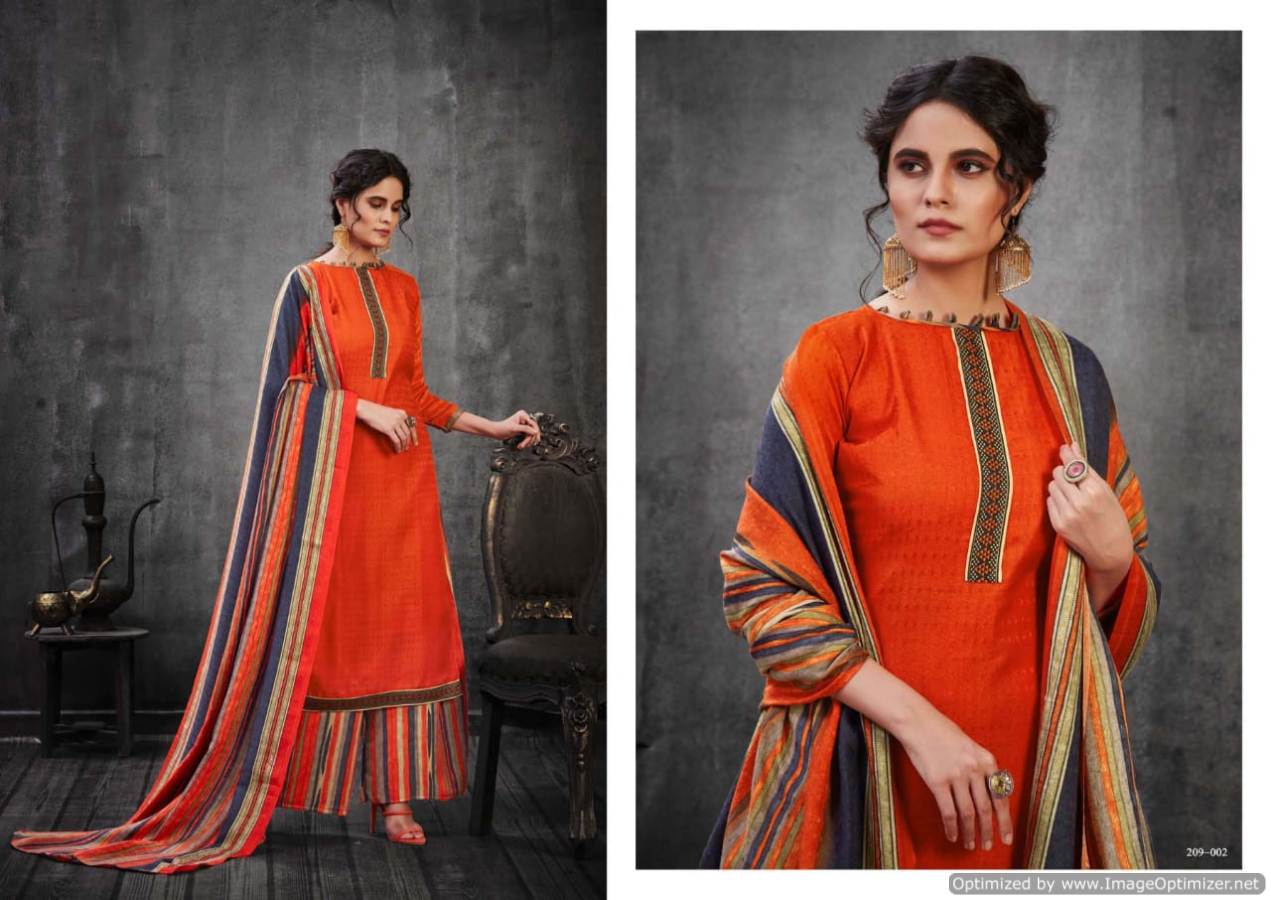 Zulfat Patiala Dreams Exclusive Pure Pashmina Print with Premium Elegantly Stitched Kashmiri Tie and Lace Dress Material Collection 