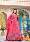 Ramya By Tejasvee Dola Silk Printed Designer Gown With Dupatta Wholesalers In Delhi