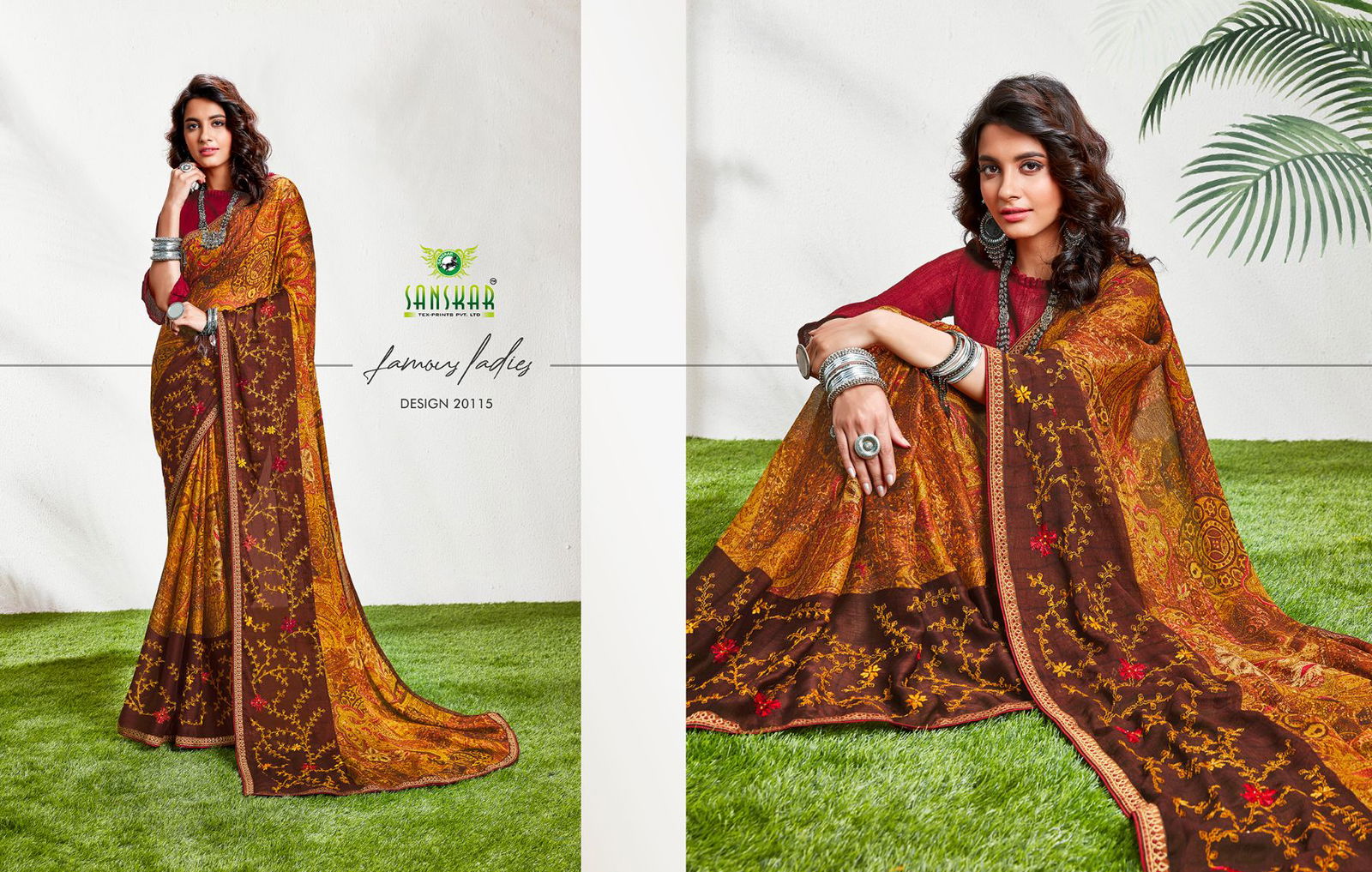 Sanskar Nyna 8 Latest Fancy Designer Regular casual wear Fancy Chiffon Printed Saree Collection
