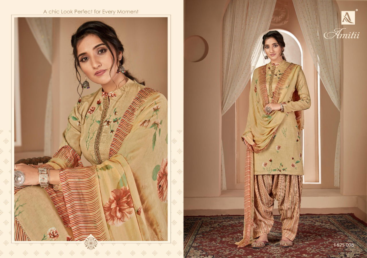 Alok Amitii Latest fancy Designer Fancy casual wear Pure Jam Digital Style Printed Embroidery Cotton Dress Material
