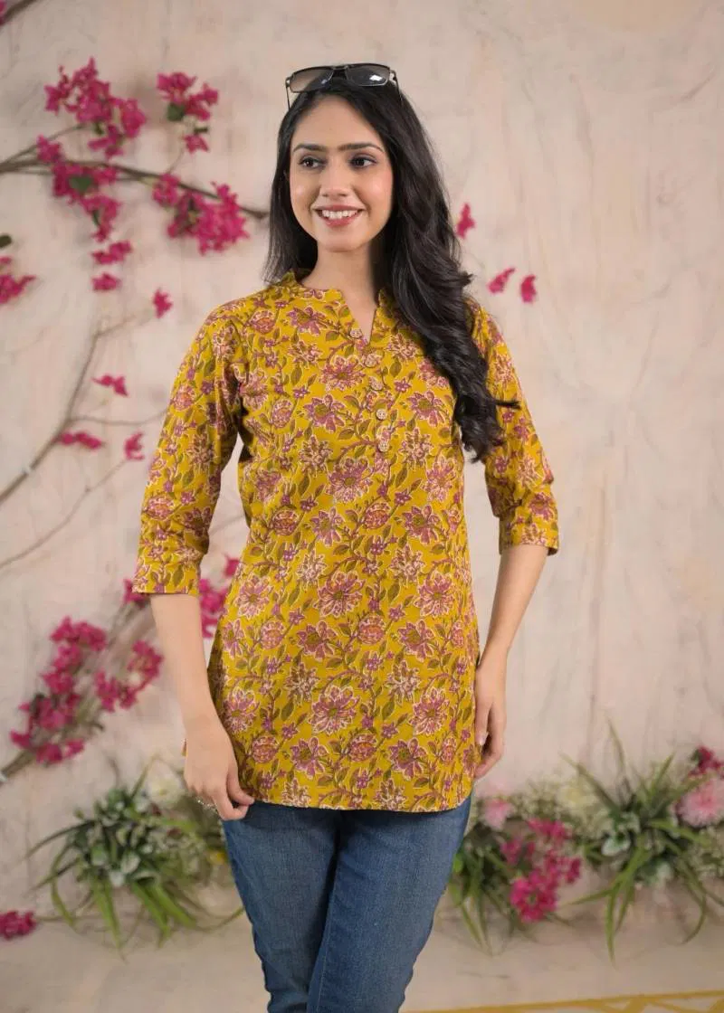 Nina F 04 Cambric Cotton Summer Wear Short Kurti Online Wholesale