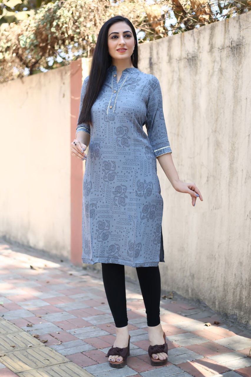 Khushi 1 Latest Ethnic Regular Wear Designer Printed Rayon Kurtis Collection