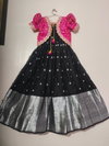 AJD 7909 Soft Lichi Silk Designer Kids Wear Girls Gown Wholesale In Delhi