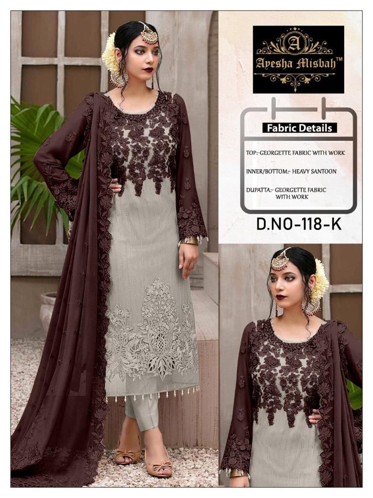 Ayesha Misbah 132 Wedding Wear Georgette Heavy Pakistani Salwar Kameez Collection