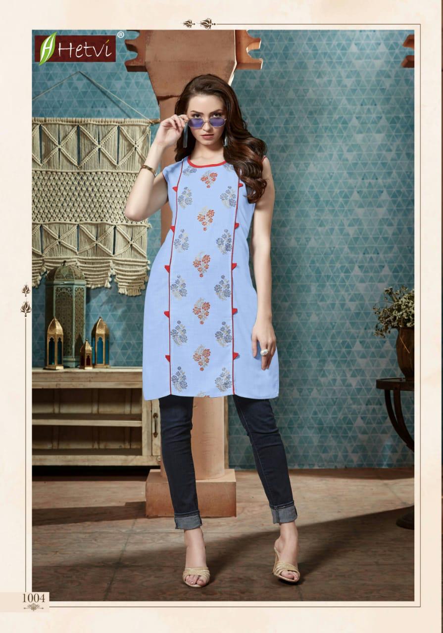 Hetvi Kriti Latest Designer fancy Casual Wear Printed Short Kurti Collection