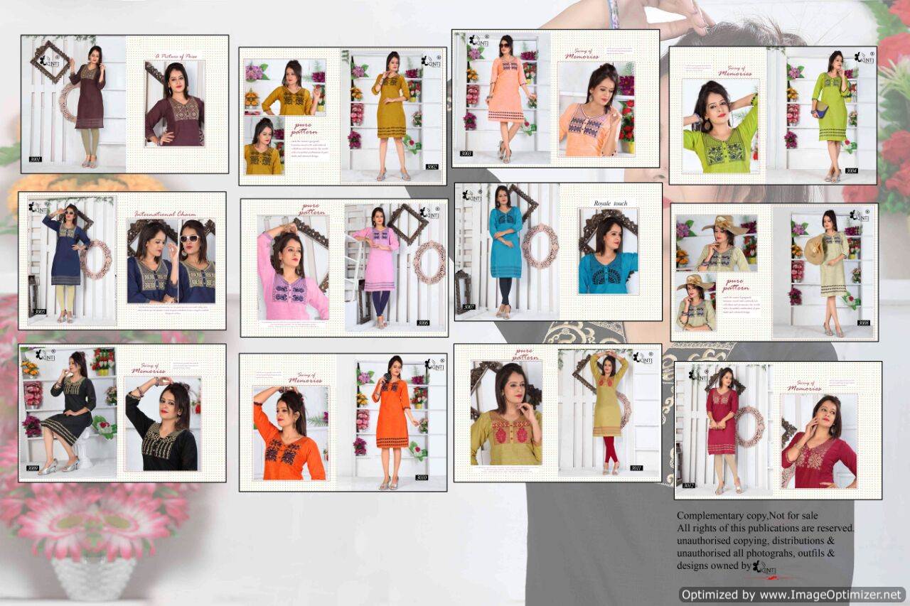 Kinti Morni Exclusive Cotton Slub With Embroidery Work Designer casual Wear Kurti Collection