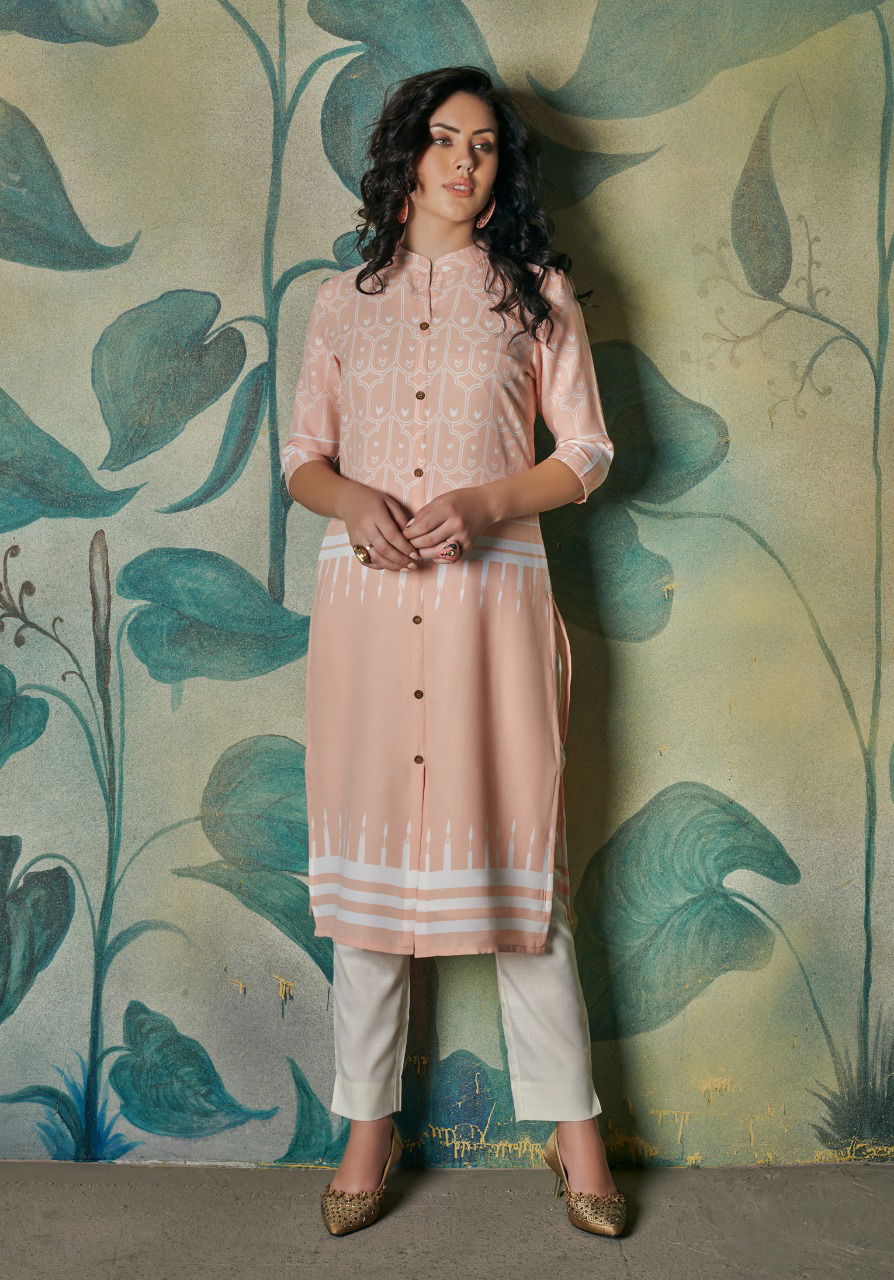 Viscose 1 Latest Fancy Designer Ethnic Wear viscose cotton Printed Designer Kurtis Collection
