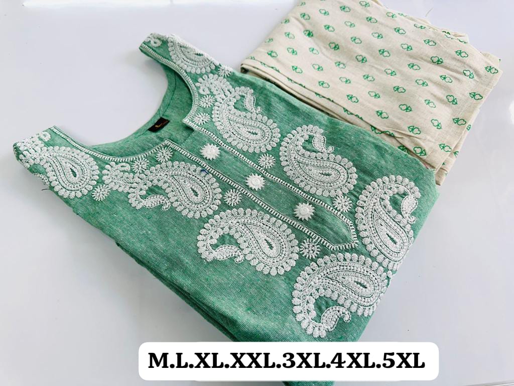 Virat Heavy Embroidery Cotton Kurti With Bottom Catalog